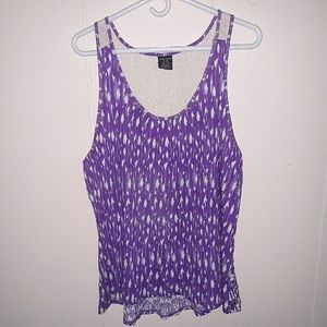Faded Glory sleeveless blouse size XXL crochet design purple